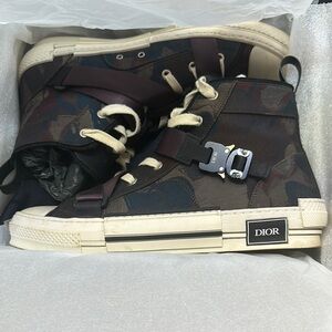 Dior High-Top Sneakers in Black and Cream